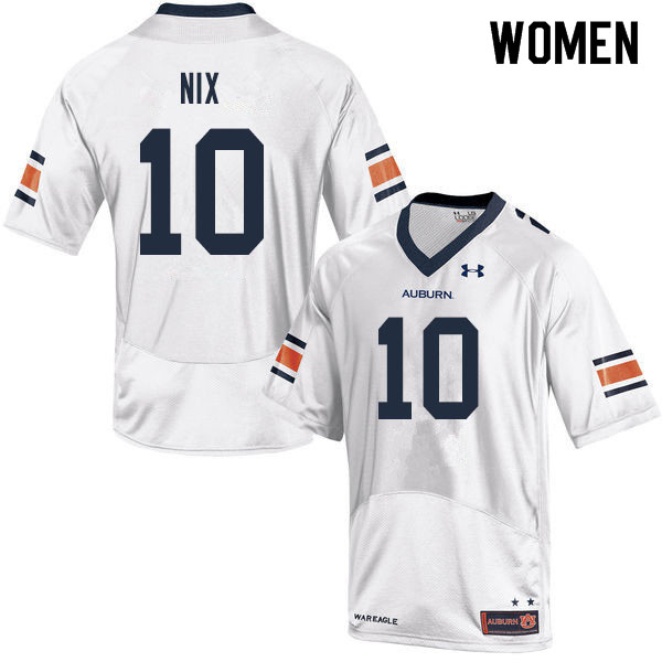 Women #10 Bo Nix Auburn Tigers College Football Jerseys Sale-White - Click Image to Close